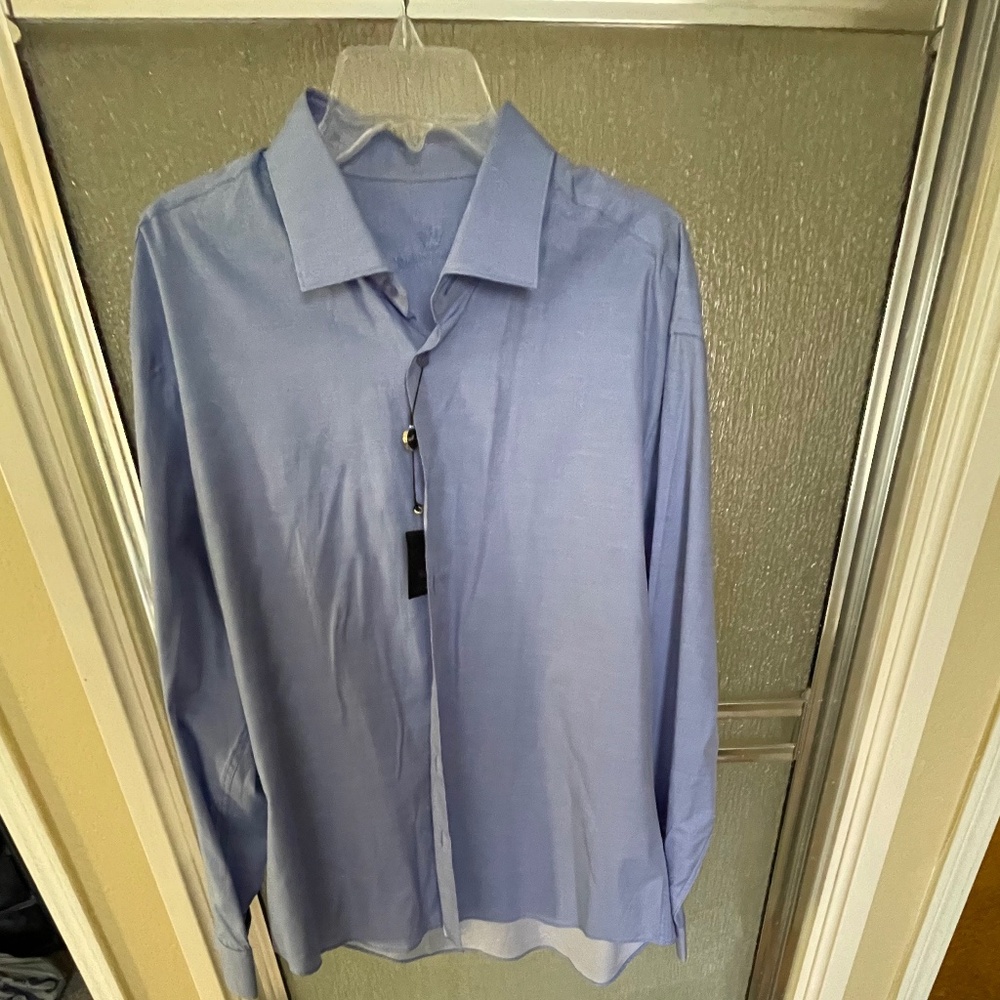 Men’s Button-Up/BERTIGO, blue, long sleeves,, 100/cotton,NWT, size XXL